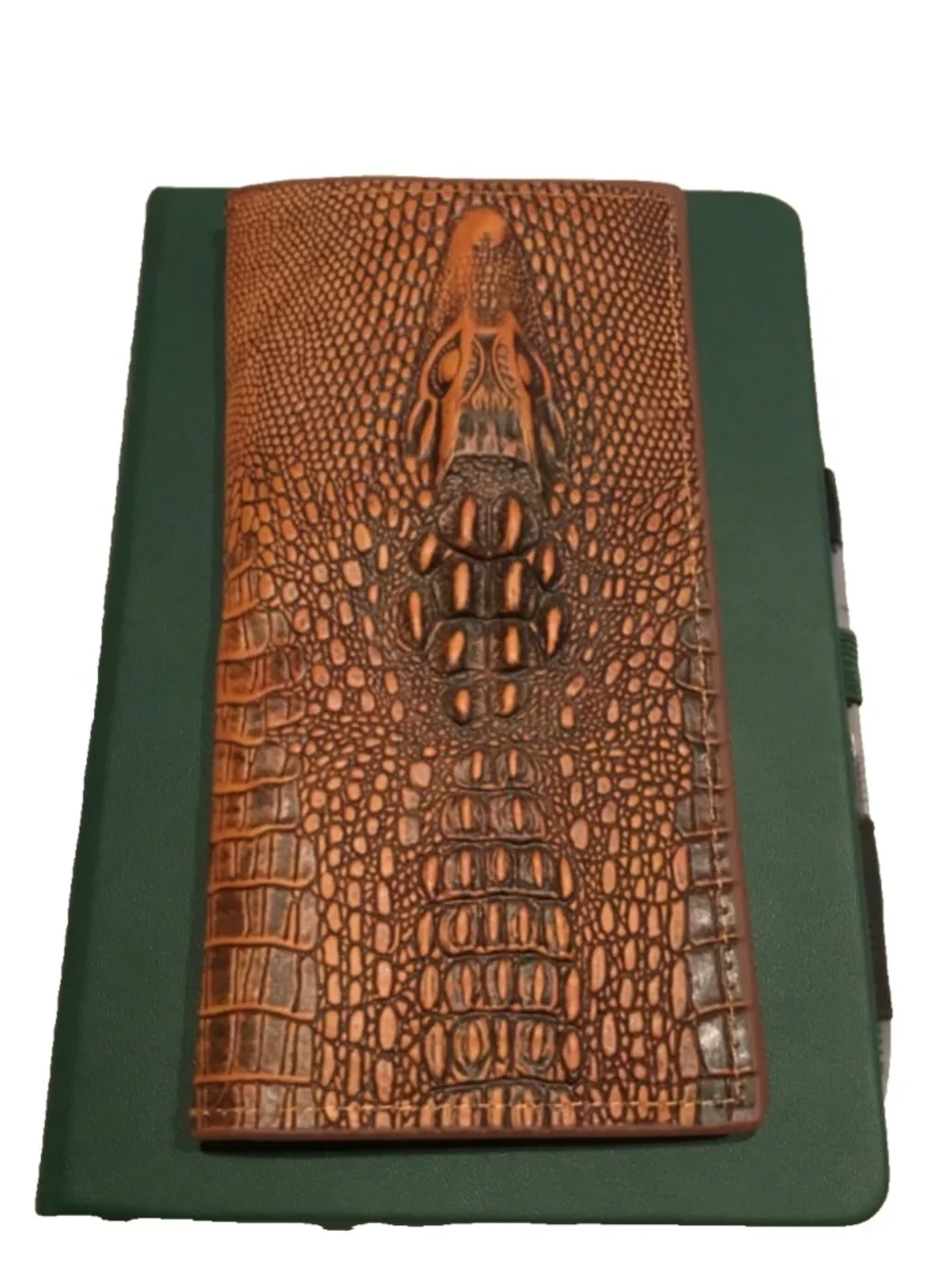 alligator embossed vegan leather long fold wallet NWT